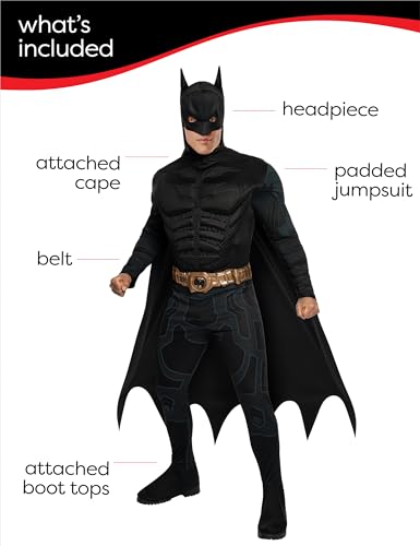 Rubies DC Batman The Dark Knight Rises: Batman Costume for Adults, Men's Large