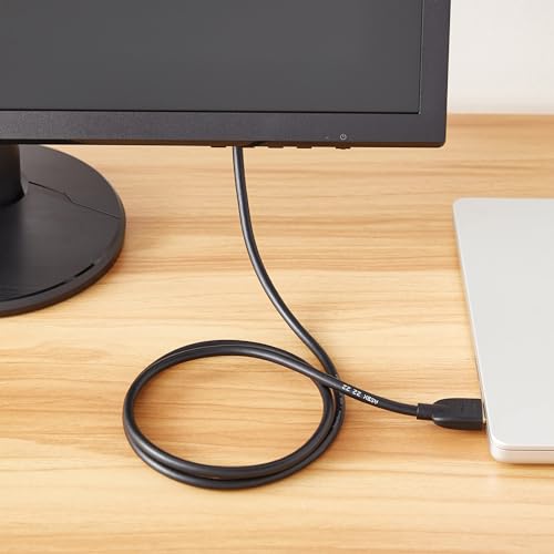 Amazon Basics HDMI-A to DVI (Male) Adapter Cable, Bi-Directional 1080P, Gold-Plated, 3 ft/0.9 m, Single Pack, Black