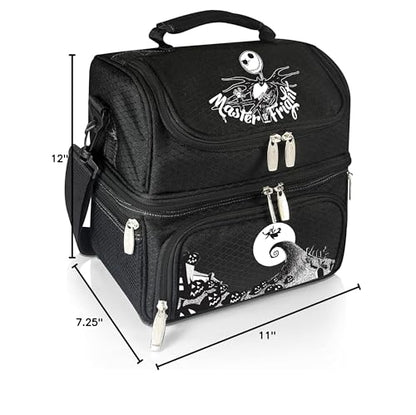 PICNIC TIME Disney Nightmare Before Christmas Jack Pranzo Lunch Bag, Insulated Lunch Box with Utensil Set, Lunch Cooler Bag, (Black), 11 x 7.5 x 12