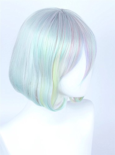 Linfairy Short Bob Harajuku Cosplay Wig Halloween Costume Diamond Wig for Women