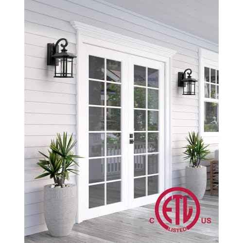 VIANIS Black Outdoor Lights for House, Dusk to Dawn Light Fixture, Waterproof Wall Lights, Porch Lights Outdoor for House, Garden, Garage, Entryway, Anti-Rust