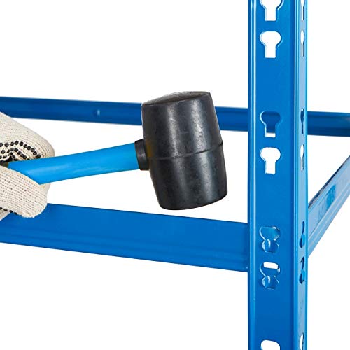BiGDUG Heavy Duty Garage Shelving Unit 3 Bay - 179x90x60 cm - 200kg UDL Per Shelf (1000kg Per Bay) - 3x Blue Storage Shelves - 5 Tier Shed Shelving
