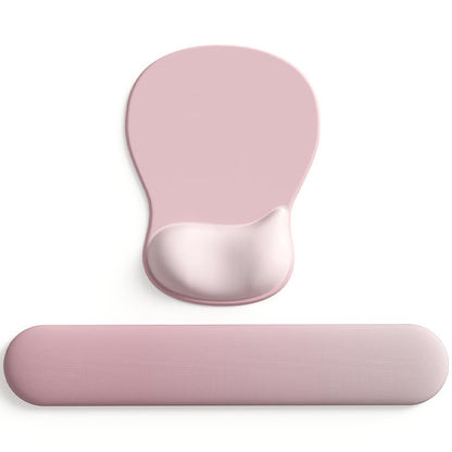 ErgoComfort Gel Wrist Rest Mouse Pad-Ergonomic Office Mousepad with Wrist Support-Non-Slip, Design Desk Accessories Mat for Home&Game Decor (09PinkSerenity Set)