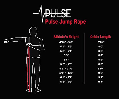 Weighted Jump Rope (1LB) With Memory Foam Handles and Thick Speed Cable - For fitness workouts at home, cardio, boxing and MMA, CrossFit, endurance training, Jumping Exercise. PULSE ATHLETICS.