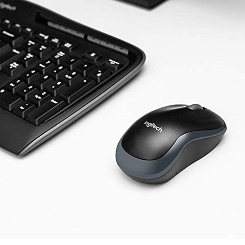 Logitech MK330 Wireless Keyboard and Mouse Combo for Windows, 2.4 GHz Wireless with USB-Receiver, Portable Mouse, Multimedia Keys, Long Battery Life, PC/Laptop, QWERTY UK Layout - Black