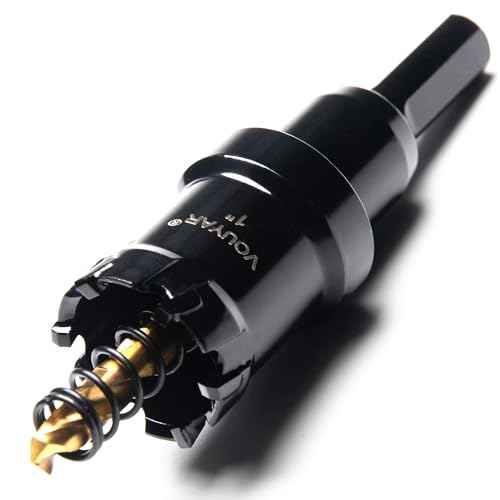 1" Tungsten Carbide Tipped Hole Saw Drill Bit for Hard Metal, 25.4mm Hole Cutter for Sheet Metal, Stainless Steel, Iron, Wood, Plastic