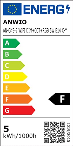 ANWIO E14 Smart Bulb,Alexa Light Bulbs,RGB Colour Changing Bulbs,Smart Life App Control,Bluetooth & WiFi Bulb,470LM, 5W Replace 40 Watt,Works with Alexa, Echo,Google Assistant (4 Pack)