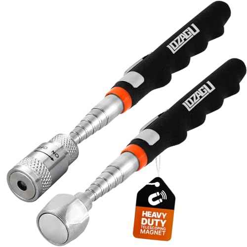 2 Pack Telescoping Magnet Pick-up Tool Set (16lb Pull Force) and LED Extendable Magnetic Pick Up Tools