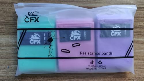 CFX Resistance Bands 3 Sets, Premium Exercise Bands with Non-Slip Design for Hips & Glutes, 3 Resistance Level Workout Booty Bands for Women and Men,Home Training,Fitness,Yoga