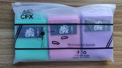 CFX Resistance Bands 3 Sets, Premium Exercise Bands with Non-Slip Design for Hips & Glutes, 3 Resistance Level Workout Booty Bands for Women and Men,Home Training,Fitness,Yoga