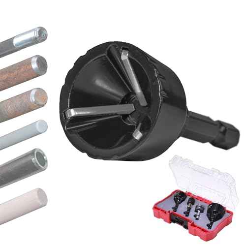 Tungsten Carbide Inner and Outer Deburring External Chamfer Tool Set for Removing Burr, Quick Release Hex Shank Deburring Tool for Metal Rod, Tube, Copper/PVC Pipe