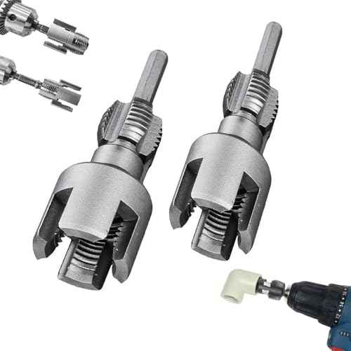 2PCS PVC Pipe Threader Cutting Tool - Integrated Internal & External Pipe Threading Tool with 1/2'' & 3/4'' Dies for Home Repairs, Electric Drill Compatible (1/2"+ 3/4")