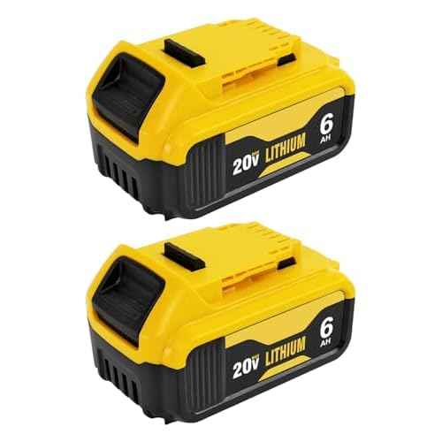 2-Packs DCB206 6.0Ah Replacement Battery for Dewalt 20V Max Battery Compatible with DCB208 DCB207 DCB206 DCB204 DCB203 DCB201 DCB200 Fit for Dewalt DCB200 DCD DCF DCG Series Cordless Power Tools