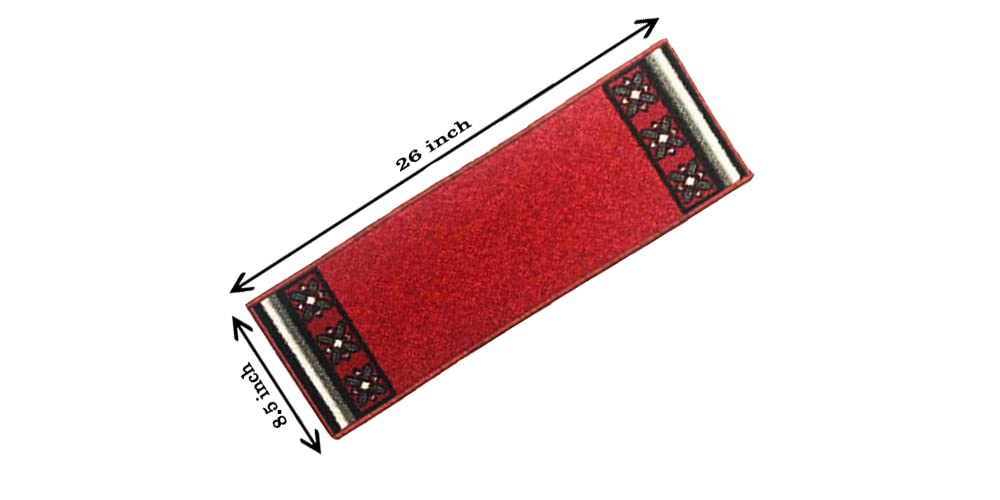 Gloria Rug Non-Slip Rubber Back Stair Treads - Skid Resistant Stair Mats - Set of 7 (8.5" x 26") (7, Stair-1995)