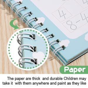 Magic Ink Copybooks for Kids Reusable Handwriting Workbooks for Preschools Grooves Template Design and Handwriting Aid Magic Practice Copybook for Kids The Print Writing (4 Books with Pens)