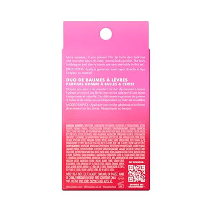 e.l.f. Squeeze Me More Lip Balm Duo, Moisturizing Balm For A Sheer Tint Of Color, Made With Hyaluronic Acid, Vegan & Cruelty-Free, Cherry & Bubblegum