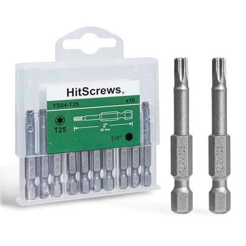 10Pcs T25 Torx Bits Magnetic Set, 2 Inch S2 Steel Star Screwdriver Bits with 1/4" Hex Shank in Storage Box For Impact Driver Ready & Home Repair