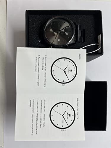 Men's Watches with Casual Waterproof Chronograph Quartz Watch Stainless Steel Metal Auto Date in Colourful Hands, B Grey, B grau, Bracelet