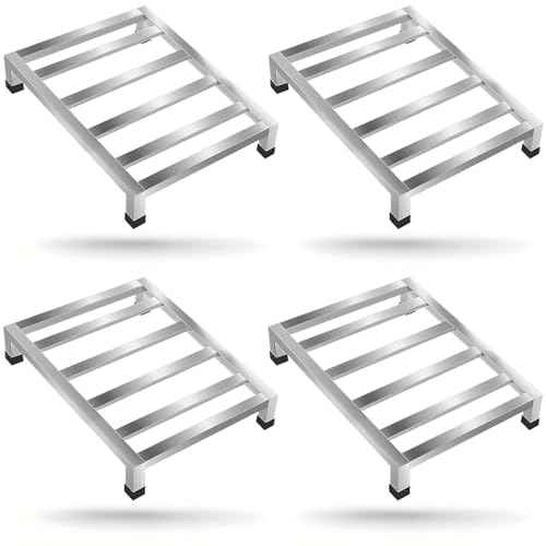 2 Pack Dunnage Rack,15.7"X11.8"X3.5" Stainless Steel Dunnage Racks,Kitchen Basement Garage Storage Racks,1000 lbs Capacity