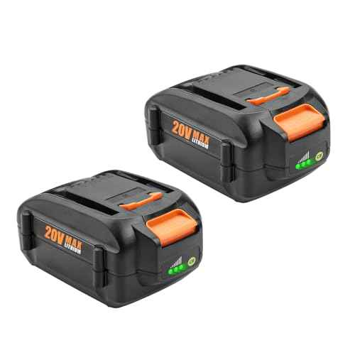 Powilling 6.5Ah 20V Replacement Battery for Worx Battery 20V WA3578 WA3575 WA3520 WA3525 WG545s,2Pack