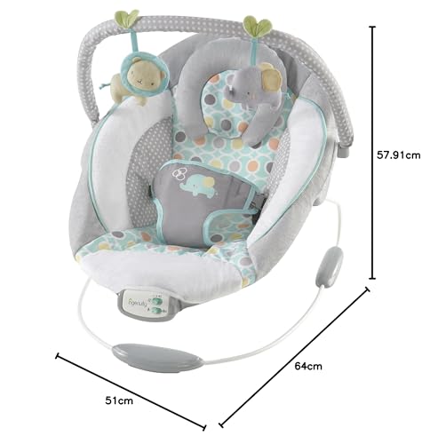Ingenuity, Soothing Baby Bouncer Chair with Soothing Vibrating Infant Seat, Morrison - 8 Melodies, Removable Toy Bar with 2 Plush Toys, Volume Control, 3-Point Harness, Newborn 0-6 Months