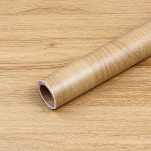 Wood Grain Contact Paper 17.3"x120" Oak Wood Look Peel and Stick Wallpaper Vintage Removable Self Adhesive Vinyl Faux Wood Wallpaper for Cabinets Countertops Covering