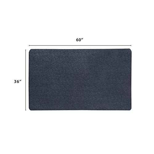 VersaTex Multi-Purpose Recycled Rubber Floor Mat for Indoor or Outdoor Use, Utility Mat for Entryway, Tool Bench, Garage, Under-Sink, Patio, and Door Mat; 36" x 60", Black