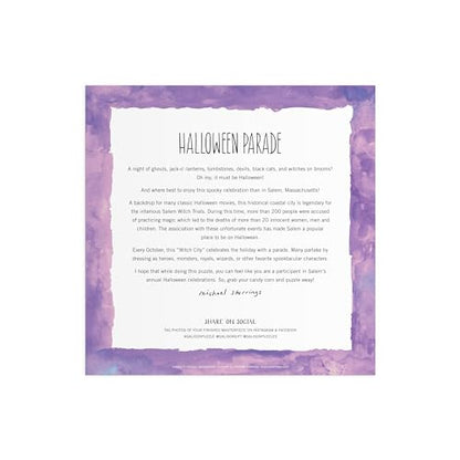 Galison Halloween Parade – 500 Piece Michael Storrings Jigsaw Puzzle Featuring Artwork of A Spooky and Festive Halloween Parade in Salem Massachusetts