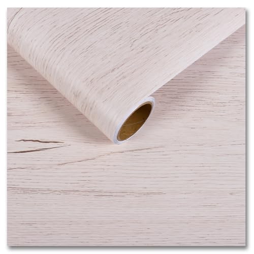 CRE8TIVE Coastal White Wood Contact Paper for Cabinets Drawers Thick Wood Peel and Stick Wallpaper Textured Self Adhesive Waterproof Countertop Contact Paper for Bedroom Kitchen Vinyl Wrap 12"x80"