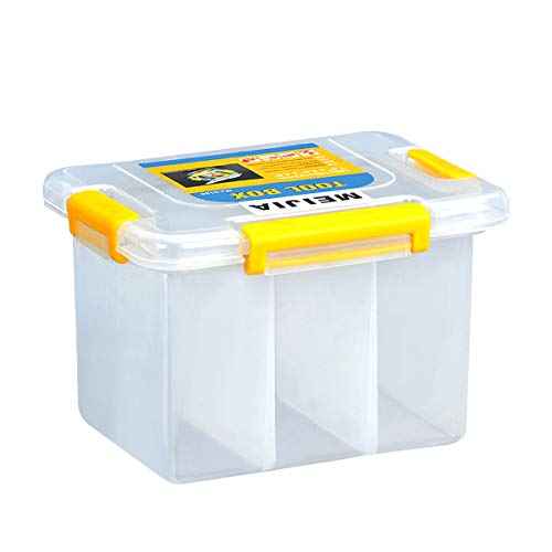 MEIJIA Plastic Tool Organizers With Removable Dividers,Plastic Storage Organizer Box (7.5")