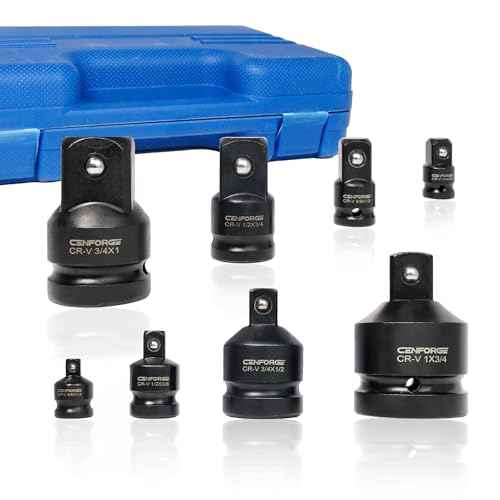 8-PC Impact Socket Adapter and Reducer Set, 1/4" 3/8" 1/2" 3/4" Drive Socket Adapter Set, 1/2 to 3/8 Impact Adapter, 3/4 to 1/2-Impact Adapter, 1/2 to 3/4-Impact Adapter