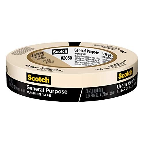 Scotch General Purpose Masking Tape, 0.94 in by 60 yd, 2050, 1 Roll