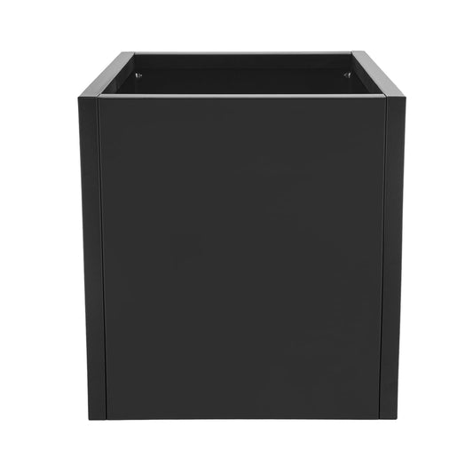 CNCEST Modern Square Steel Planter Box Heavy Duty Galvanized Metal Raised Garden Bed Cube Planter Large Easy Assembly Weather Resistant Indoor Outdoor Patio Balcony Decor (Black, 17inch)
