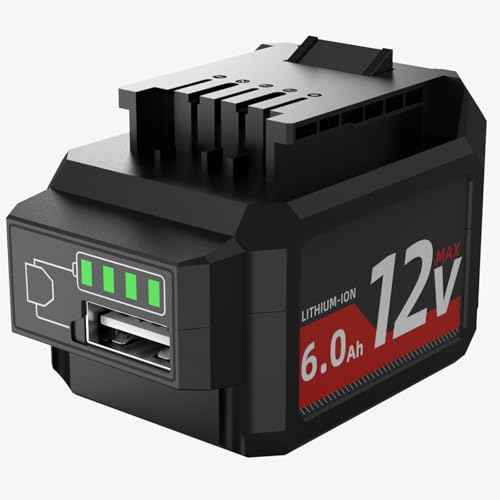 Replacement 12V 6.0Ah Lithium Battery for Skil PWR CORE 12 Tools - with USB-A Power Port, Compatible with Brushless Impact Driver, Compact Circular Saw, Reciprocating Saw