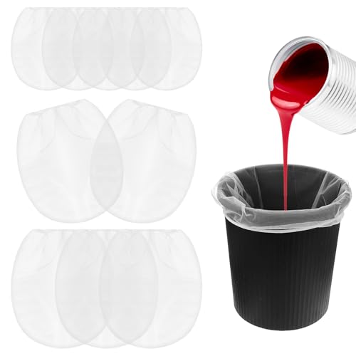 10PCS Paint Strainer Bag,Paint Filters with Elastic Drawstring Top Opening, Paints Strainers Bags 5 Gallon & 1 Gallon, White Polyester Mesh Strainers Bag for Paints & Gardening