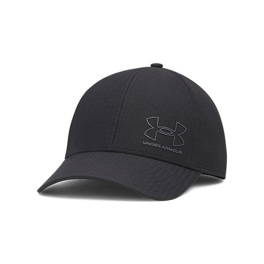Under Armour Men's Iso-Chill ArmourVent Stretch Fit Hat, (004) Black / / Castlerock, Medium/Large