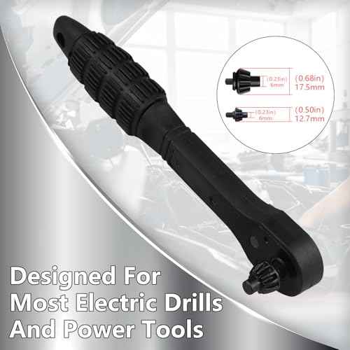 2-in-1 Ratchet Drill Chuck Key Wrench, Universal Double Head Chuck Key Replacement Tool for Drill, Compatible with Most Electric Drills and Power Tools, for Tightening Loosening Drills(1 Set)