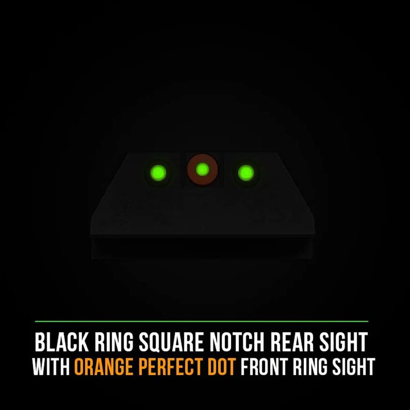 Night Fision Tritium Night Sight Set for CZ USA P-10 C/F - Orange Front Ring, Black Rear Rings