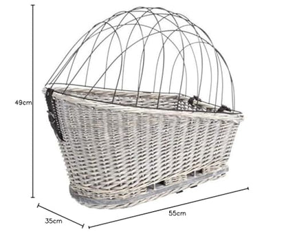 TRIXIE Bicycle Basket With Lattice for Rack, Willow/Metal, 35 x 49 x 55 cm, Grey, 2.259 kg