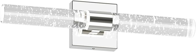 Tipace LED Bathroom Sconces Wall Lighting with Crystal Glass,Chrome Bathroom Vanity Light Fixtures,Modern Wall Lights for Mirror Living Room Hallway(6000K)