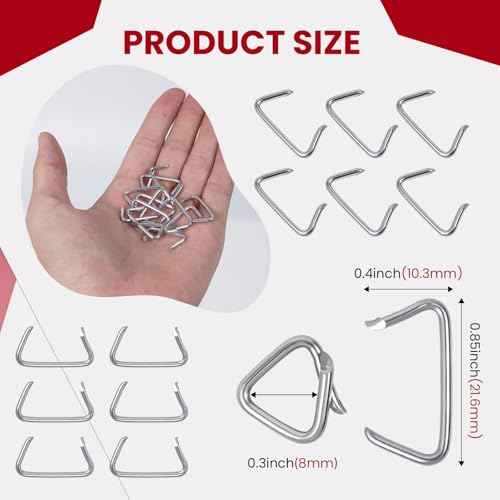 470Pcs Hog Rings, 3/4" Galvanized Hog Rings Upholstery, Hog Ring kit, Hog Ring for Furniture Upholstery, Auto Upholstery, Animal Pet Cages, Sausage Casings, Fencing