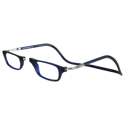 Clic Magnetic Reading Glasses for Men or Women, Computer Readers, Original Long (M-L, Dark Matte Blue, 2.50 Magnification)