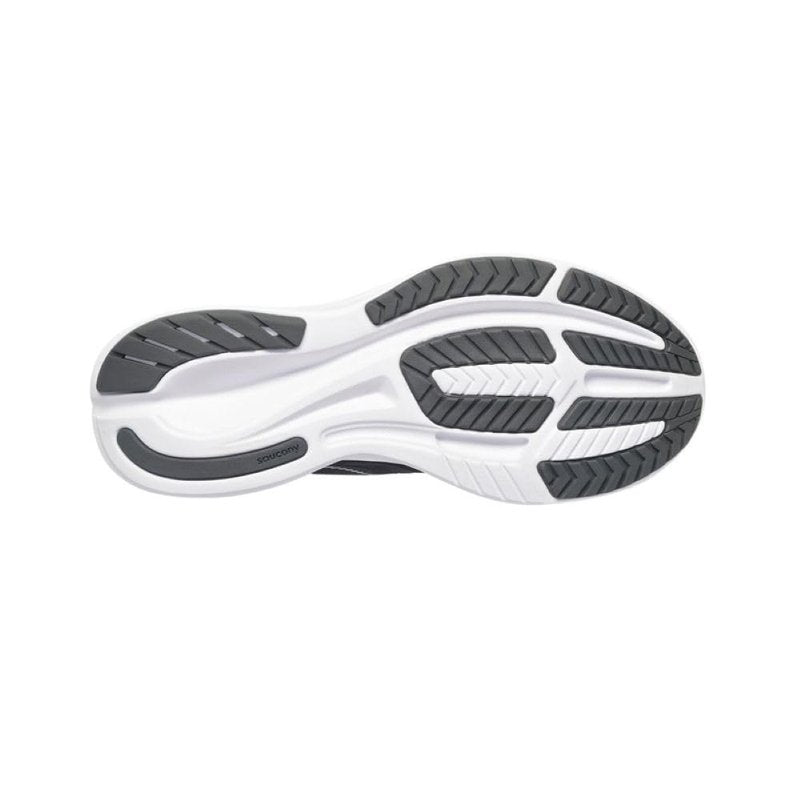 Saucony Men's Ride 15 Sneaker, Black/White, 10