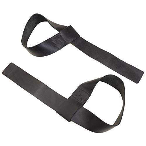 Hide & Drink, Leather Lifting Straps (2 Pieces), Bodybuilding, Sports, Gym, Fitness, Accessories, Handmade (Charcoal Black)