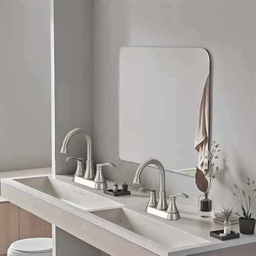 Brushed Nickel Bathroom Sink Faucets, 360¡Æ Swivel High-Arc Spout 2-Handle 4 Inch Centerset Lavatory Vanity Faucets Set for Bathroom Sink with Drain & Water Hoses, 2 Pack, VLSZST050L-2