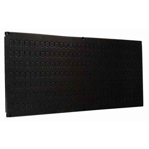 Wall Control Pegboard 16in x 32in Horizontal Black Metal Pegboard Tool Board Panel