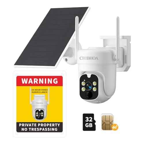 4G LTE Security Camera Outdoor, No WiFi Cellular Camera, Solar Camera Wireless with SIM Card & 32GB SD Card, 2K 4MP, PIR Motion Detection, Color Night Vision, 2-Way Talk, Siren, No Trespassing Sign