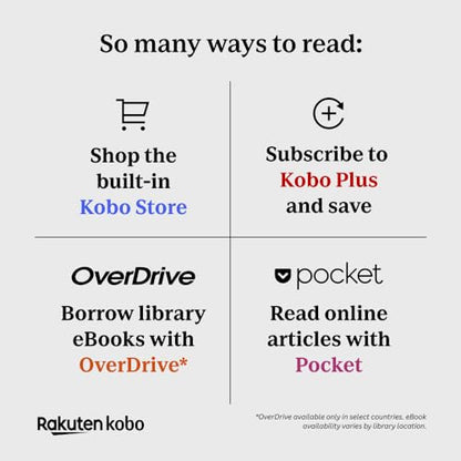 Kobo Libra Colour | eReader | 7” Glare-Free Colour E Ink Kaleido™ 3 Display | Dark Mode Option | Audiobooks | Waterproof | (Black)