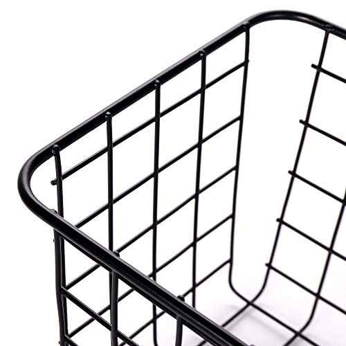 4 Pack Wire Storage Baskets Household Metal Wall-Mounted Containers Organizer Bins for Kitchen Bathroom Freezer Pantry Closet Laundry Room Cabinets Garage Shelf, 2 Large 2 Medium