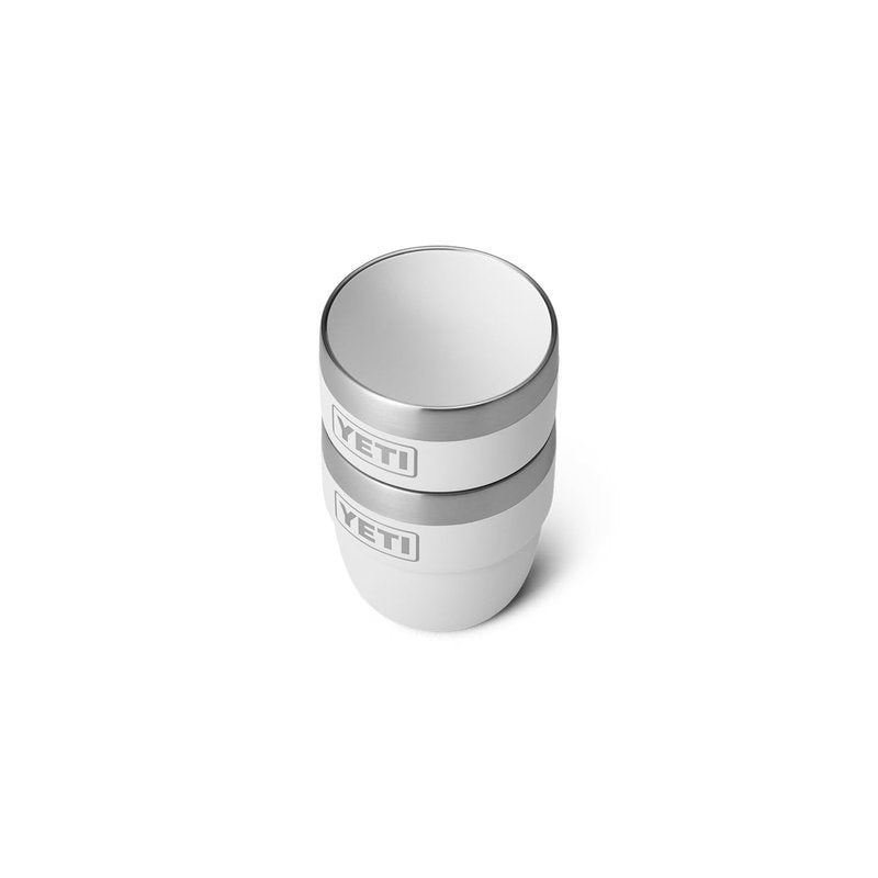 YETI Rambler 4 oz Stackable Cup, Stainless Steel, Vacuum Insulated Espresso/Coffee Cup, 2 Pack, White